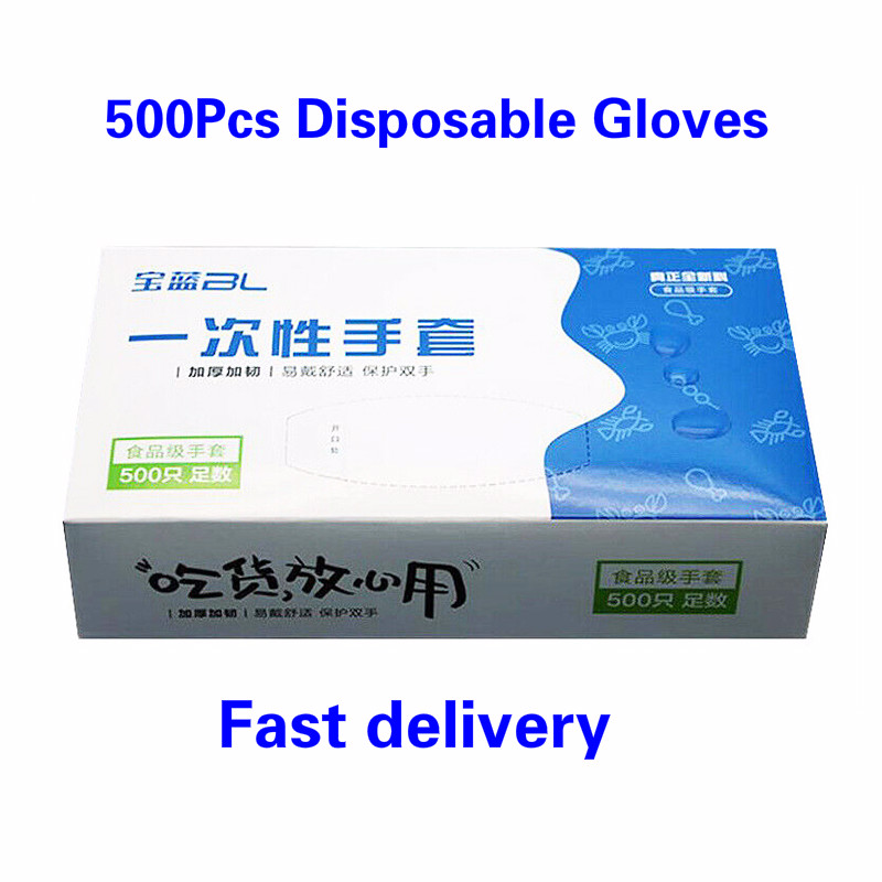 500Stck Einweg Handschuhe eins-aus Kunststoff Handschuh Klar Einweg Lebensmittel Handschuhe Für Industrie Restaurant Reinigung Handschuhe