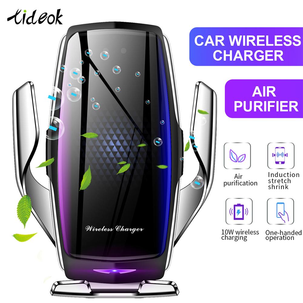 Auto Telefon Halfter Luft Reinigung Drahtlose Auto Ladegerät Mit Intelligente Infrarot Sensor Schnelle Ladung Keine Magnetische Unterstützung Telefon