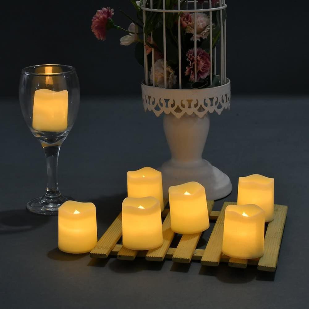 12Stck LED Elektronische Kerze Teelicht Romantische Kreative Geburtstag Party Dekoration Flammenlose Kerze Halloween Zubehör Kerzen