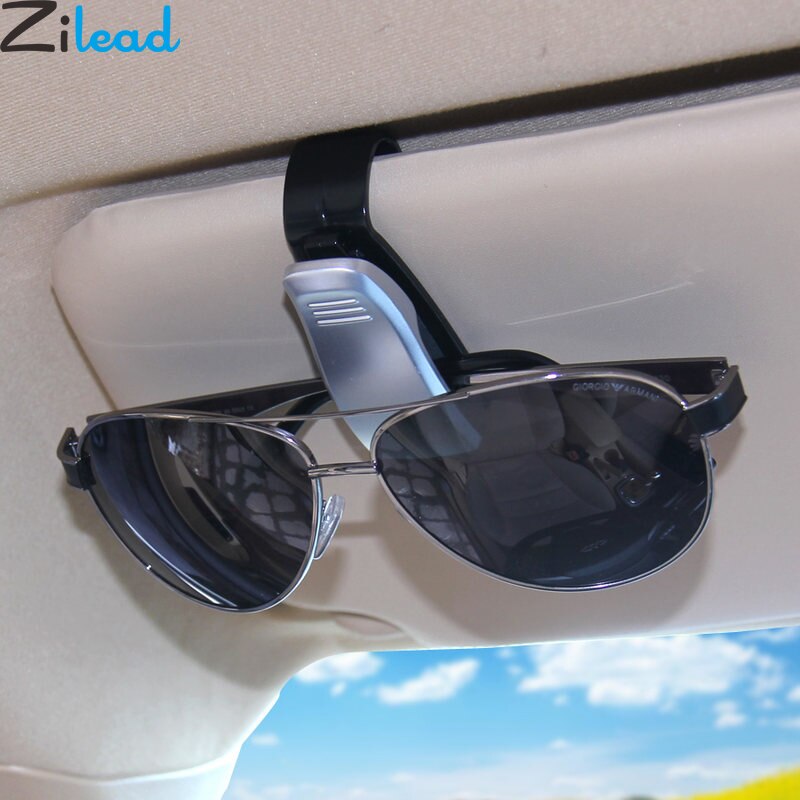 Zilead Tragbare Auto Verschluss Gläser Clip Auto Fahren Sonnenbrille Brille Brillen Halfter Clip Schwarz Silber Brillen Clip