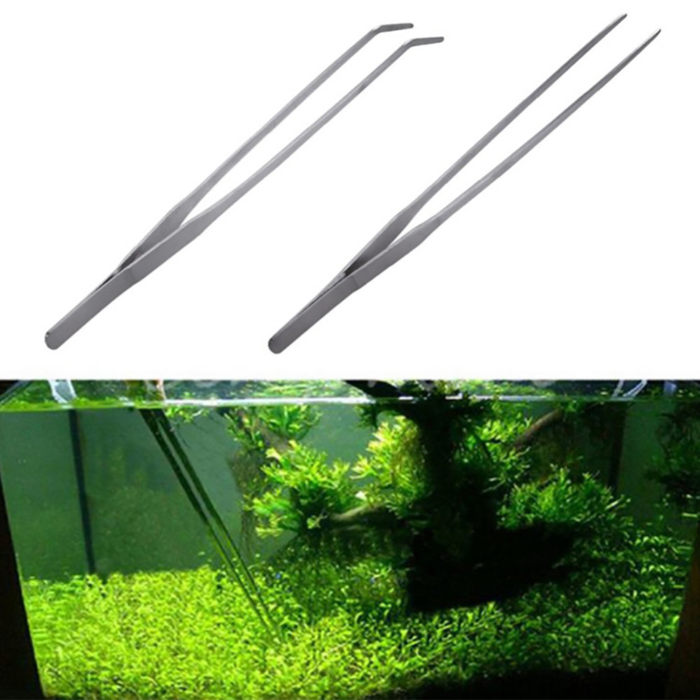 Gerade/Ellenbogen Edelstahl Panzer Pinzette Zangen Aquarium Werkzeug Fisch Panzer Aquatische Pflanzen Zange Clip Für Reinigung Werkzeug #50