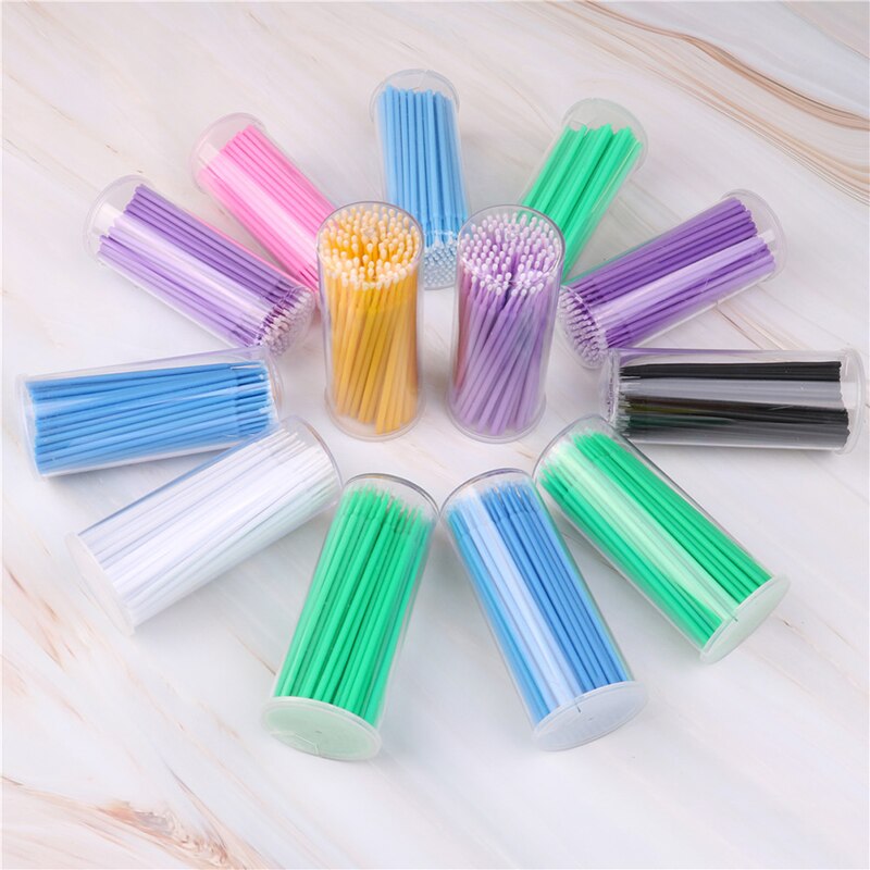 100 Teile/los Einweg Wimpern Pinsel Tupfer Microbrushes Wimpern Verlängerung Werkzeuge Einzelnen Wimpern Entfernen Werkzeuge Applikatoren