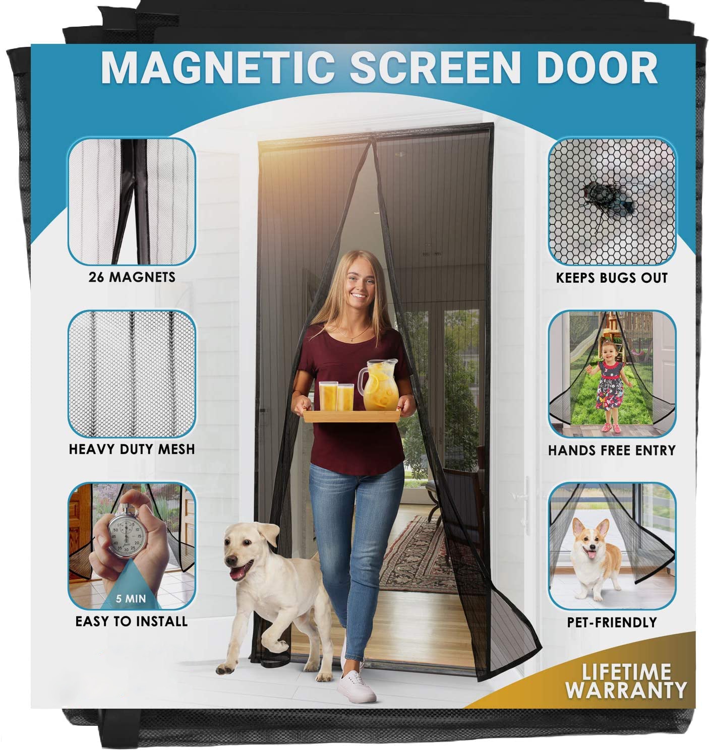Hände-freies Magnetische Anti-Moskito Netz Tür Netz Anti Fliege Insekt Moskito Tür Fenster Bildschirme Verstärkt Magnetische Vorhang Gittergewebe