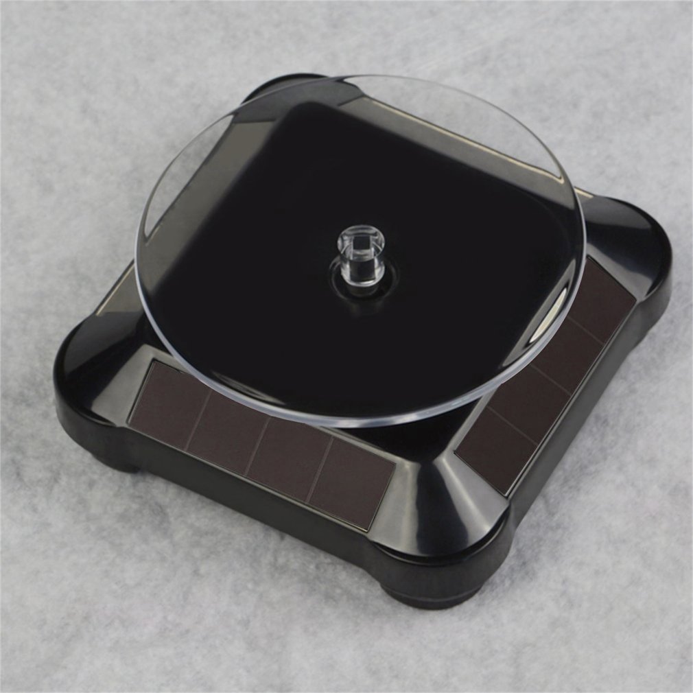 Solar- Schaufenster 360 Plattenspieler Rotierenden Schmuck Uhr Ring Telefon Stand Anzeige Veranstalter Halfter Schwarz Weiß
