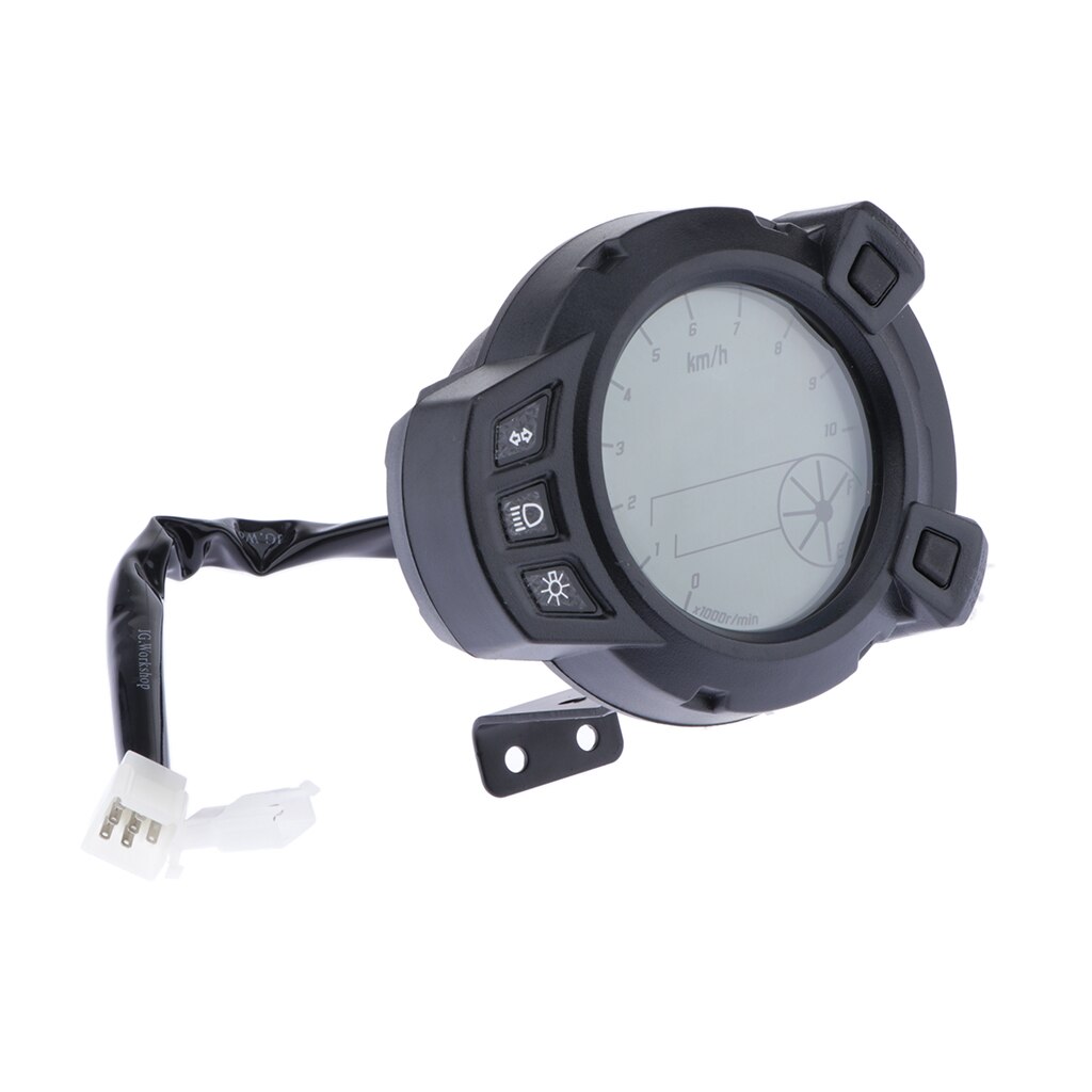 MagiDeal DC 12V Motorrad Tachometer LED Digital Anzeige Motorrad Messgerät