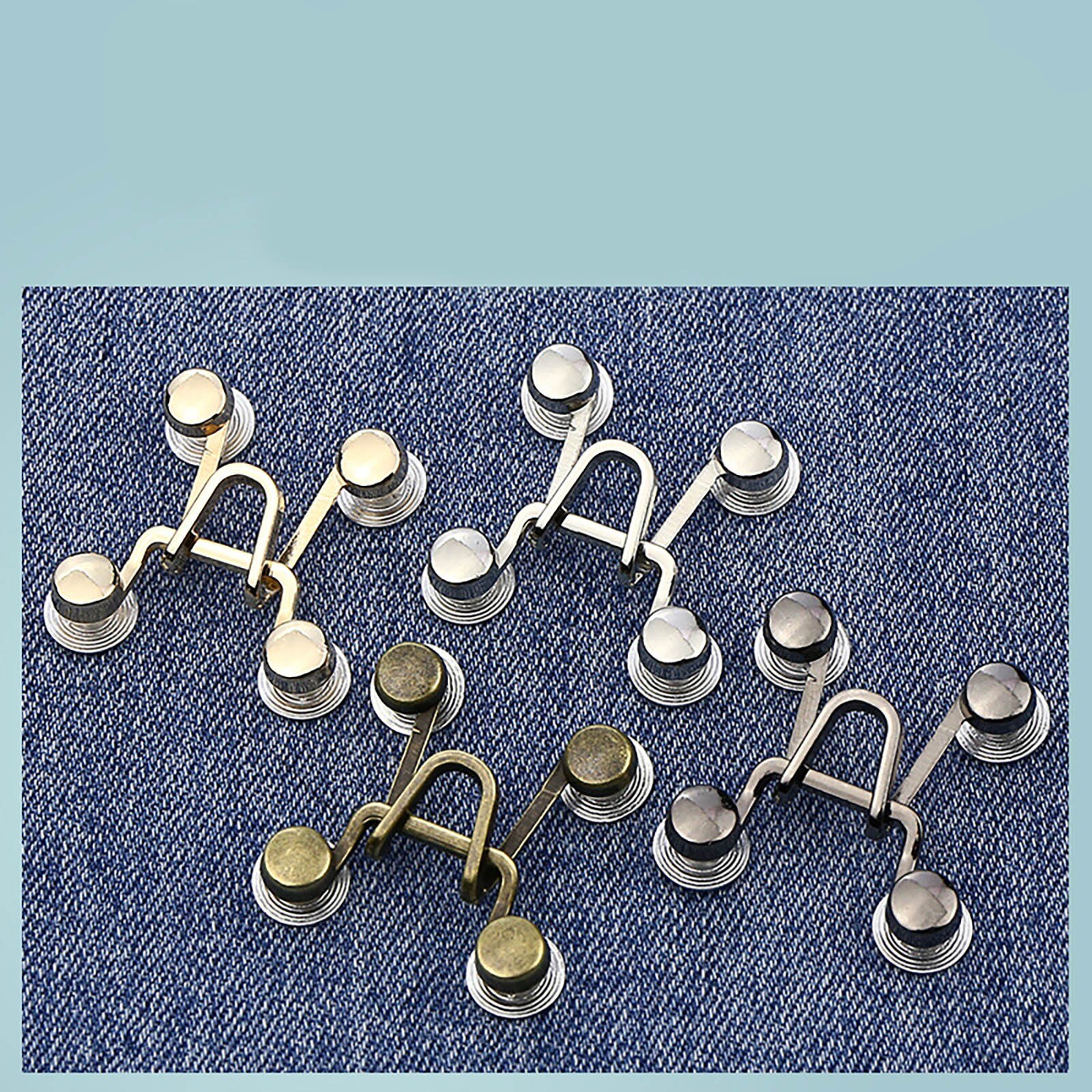 4 stücke Nagel-freies Taille Schnalle Diy unsichtbar Einstellen Geschmack Metall Jeans Taille Abnehmbare Schnalle Keine NäGel Taille Geschmack abnehmbare # y30