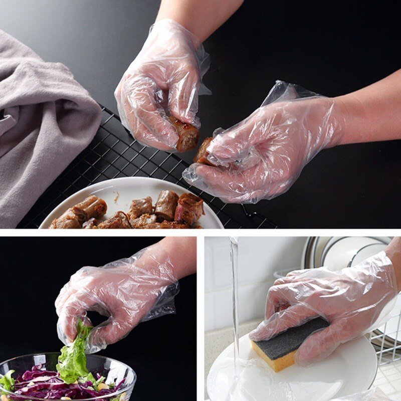 200 teile/teile 300 Einweg Handschuhe Kunststoff transparent Starke dauerhaft Abnehmbare Handschuhe Spezielle Backen Handschuhe