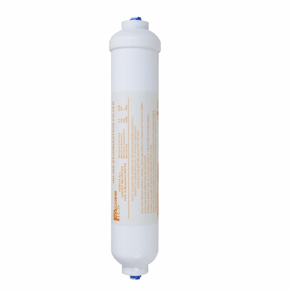 Inline Deionisierung Wasserfilter RO Luftreiniger Ersatz DI gemischt Bett Harzfilter 10' x 2' Durchmesser. 1/4 Zoll schnell drücken