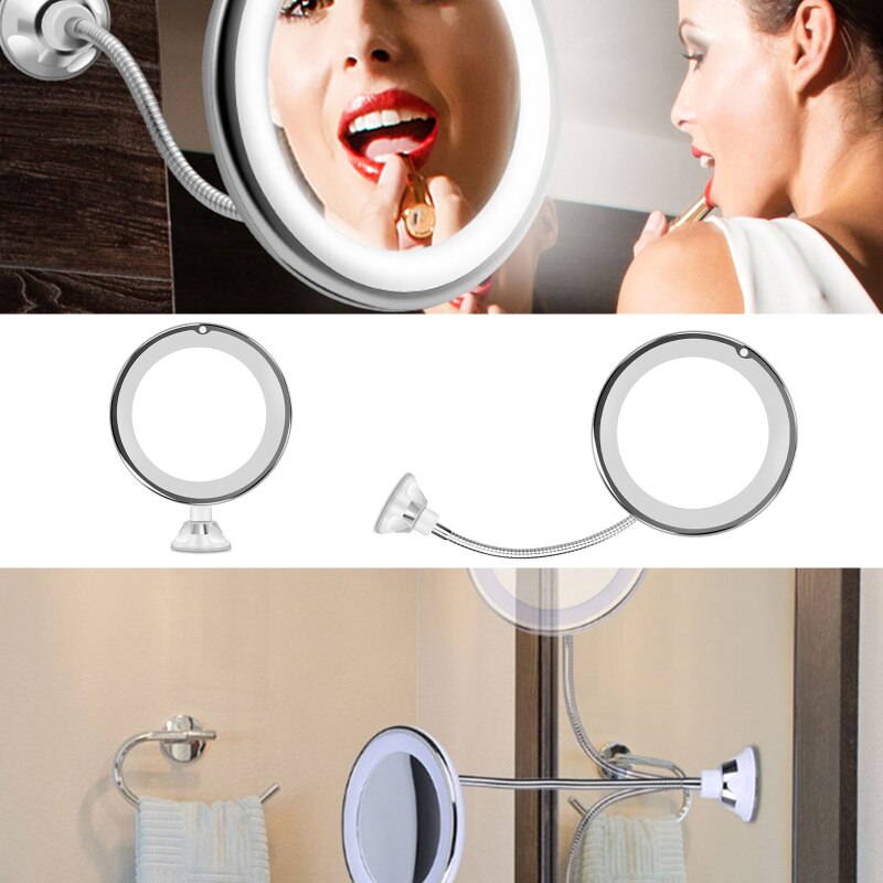 360 grad Drehung 10 Mal Vergrößerung machen-hoch Spiegel Meine flexibel Spiegel Faltbare machen-hoch Spiegel Mit LED Füllen Licht Werkzeug