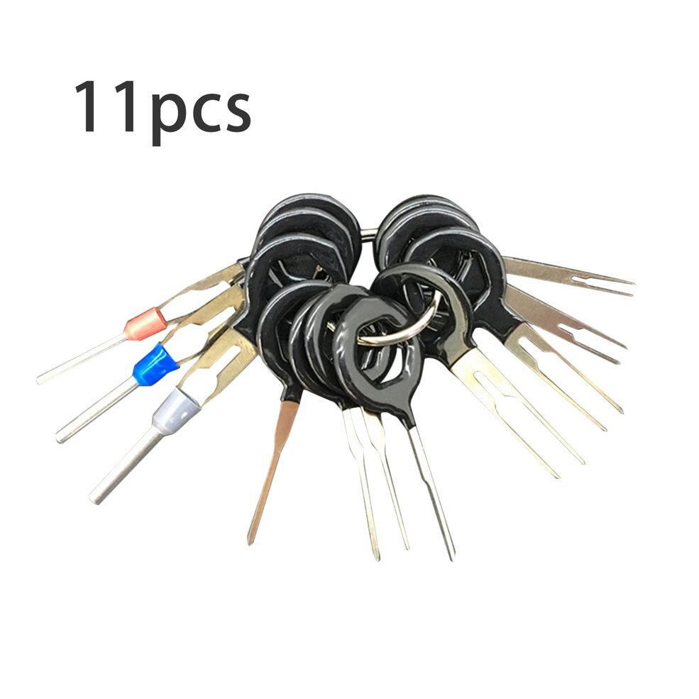 11 stücke Auto Terminal Entfernung Werkzeug Bausatz Kabelbaum crimpen Stecker Auszieher Abzieher Freisetzung Stift Entsperren Werkzeug Pflücker Auto Überprüfen