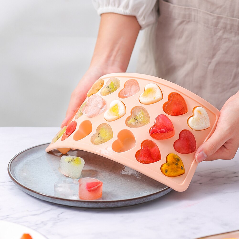 21 Gitter Eis Block bilden Herz bilden Eis Tablett Silikon DIY Eis Block Schimmel handgefertigt Eis Schokolade Herstellung bilden mit Deckel