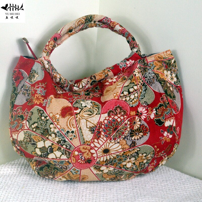 Jahrgang Handgemachte Hobos Bohemien Boho Tasche Hippie Taschen Frauen Schulter Tasche Klassische rot Blume frauen Handtaschen Baumwolle freies
