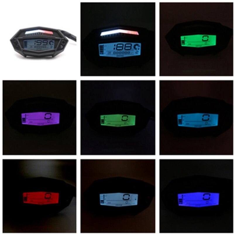 Motorrad Kilometerzähler Universal- Motorrad Digital Lcd Kilometerzähler Tachometer Hintergrundbeleuchtung 12V