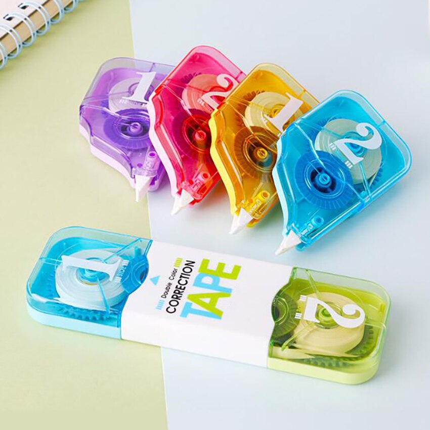 1Pc 5MM Doppel Kopf Korrektur Band Korrektor 24M Büro Schüler Schreibwaren Weiß Aus Korrektur Bänder Verändert Band liefert