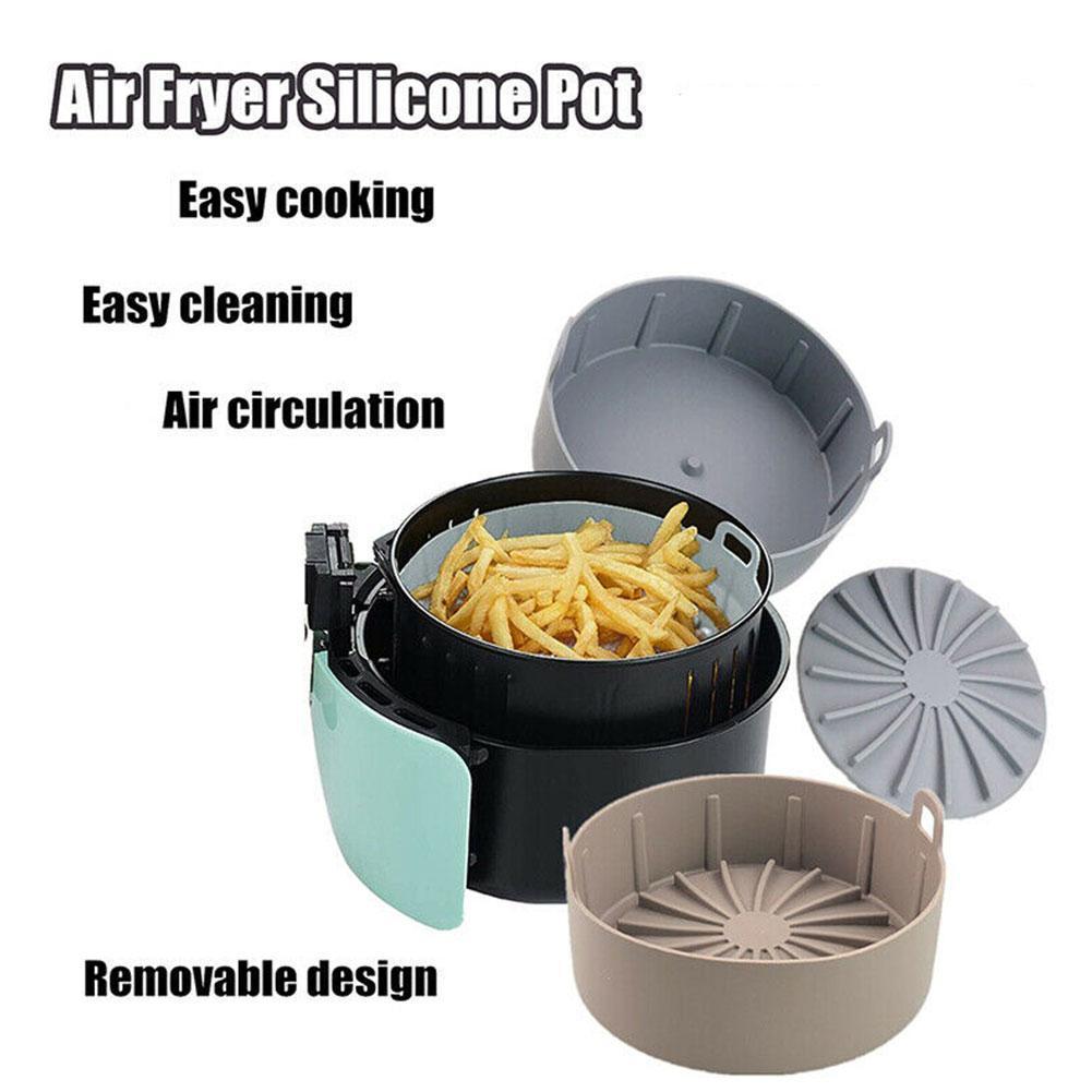 Kreative Silikon Topf Multifunktionale Luft Friteusen Ofen Zubehör Gebraten Backen Huhn Fach Warenkorb FDA Gerichte Brot Backen A8W5