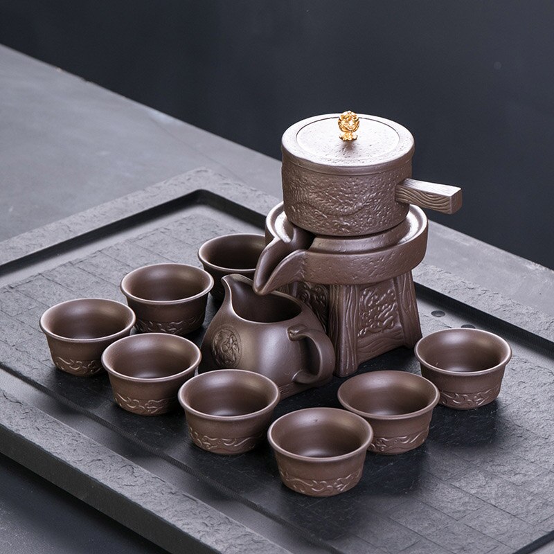Lila Tonne stein schleifen halbautomatische Tee-einstellen, kreative Kung Fu Tee Heiße verkäufe von Tee-einstellen. kreative Tee zeremonie liefert