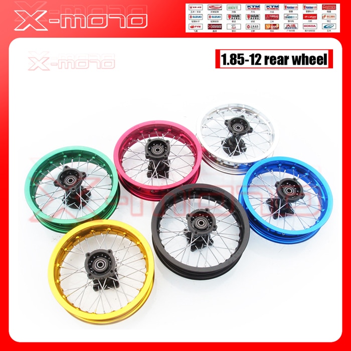 Grube Fahrrad Rand von 1,85-12 zoll Hinterradfelge 80/100-12 zoll Aluminium Schmutz Fahrrad felgen 12mm See Hub