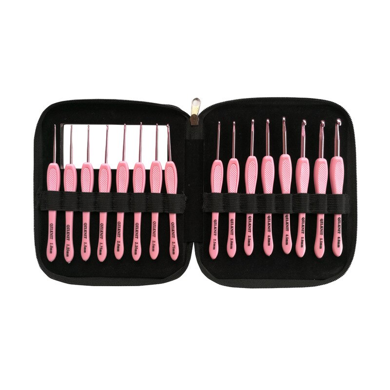 8 stücke Rosa Aluminium häkeln haken einstellen betroffen und häkeln werkzeuge und zubehör Haken und betroffen zubehör Bausatz Also weben