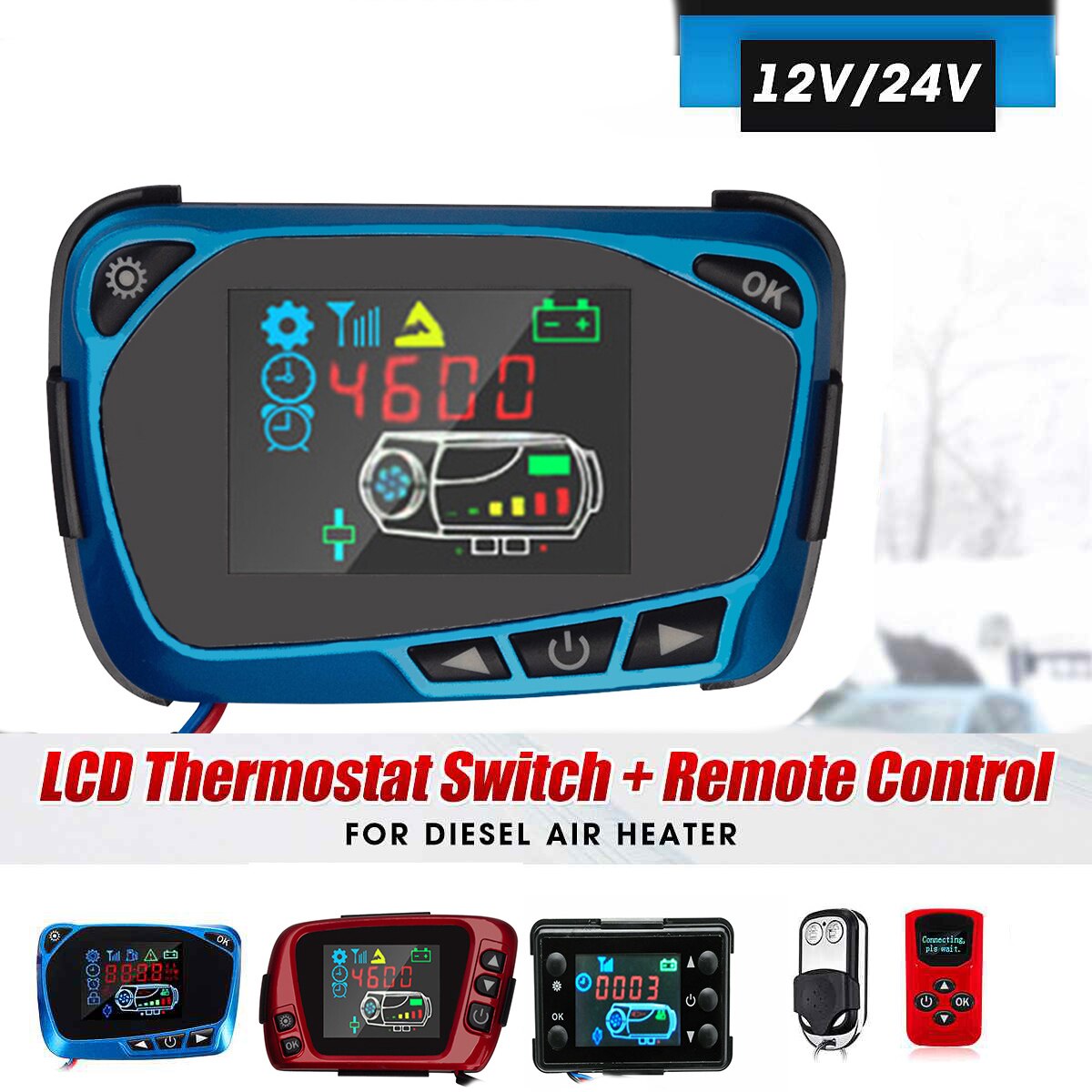 12V/24V LCD Monitor Schalter + Fernbedienung Regler Zubehör Für Auto Spur Diesel- Luft Heizung Parkplatz Heizung Auto Zubehör