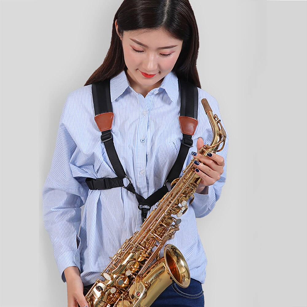 Einstellbar Nylon Tenor Bariton Sax Saxophon nutzbar machen Schulter Gurt Für Universal- Saxophon Schwarz Saxophon Schulter Gurt