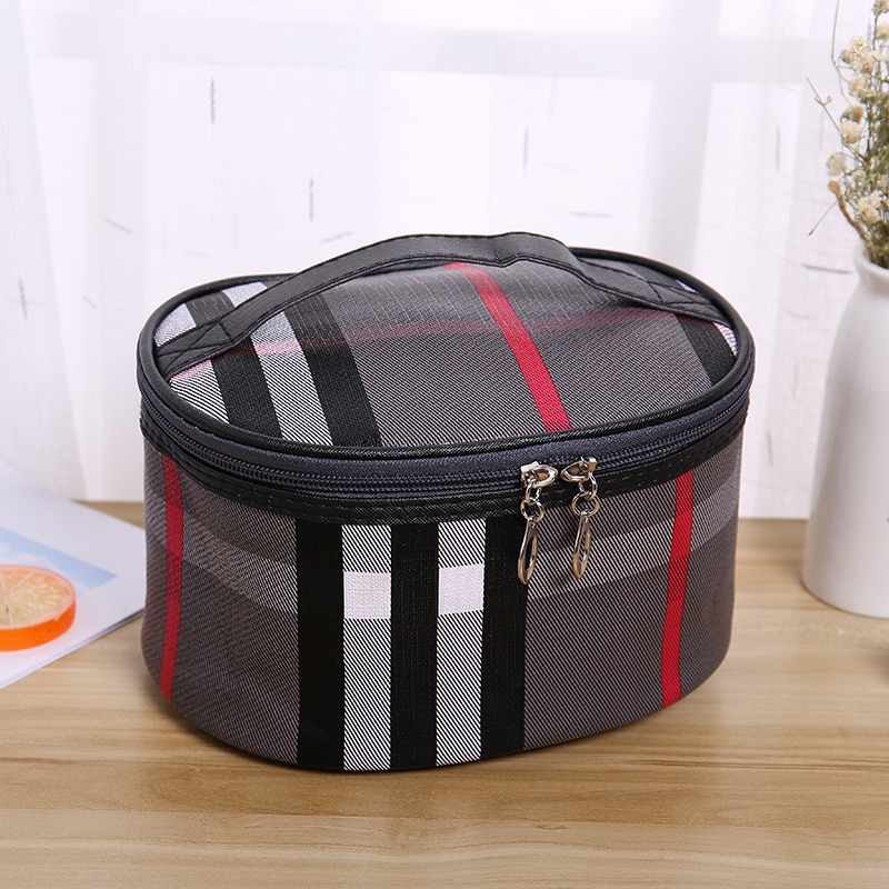 Neue frauen machen-hoch tasche lässig Plaid kosmetik tasche fällen reise veranstalter professionelle machen-hoch fallen schönheit tasche 3 farben