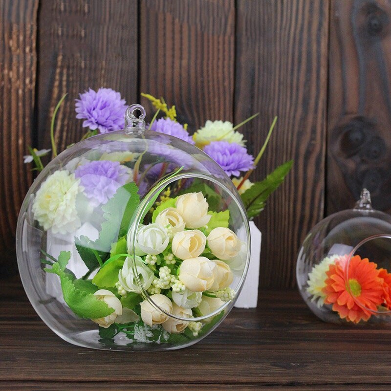 kreative Hängen Glas Ball Vase Blume Blumentopf Terrarium Container Heimat Sekretariat Dekor Hängen Glas Vase C66