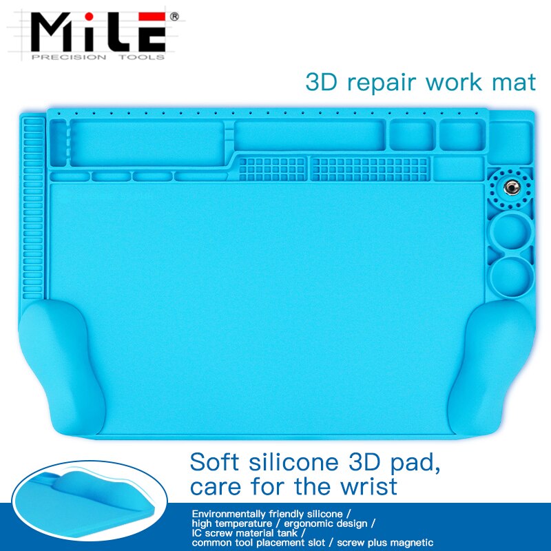 MEILE 3D Konvexen oberfläche Magnetische Silikon Lözehn matt Elektronik 3D Reparatur Pad für praktisch Elektronik Lözehn Reparatur