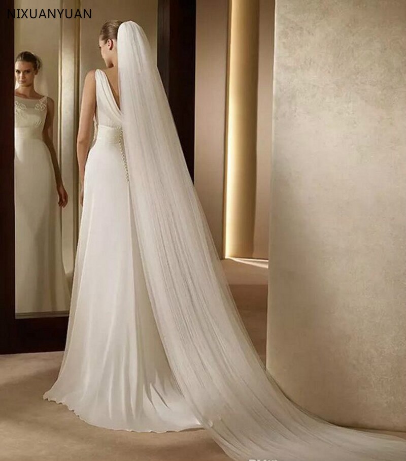 Hochzeit Zubehör 3 Meter 2 Schicht Hochzeit Schleier Weiß Elfenbein Einfache Braut Schleier mit Kamm Hochzeit Schleier