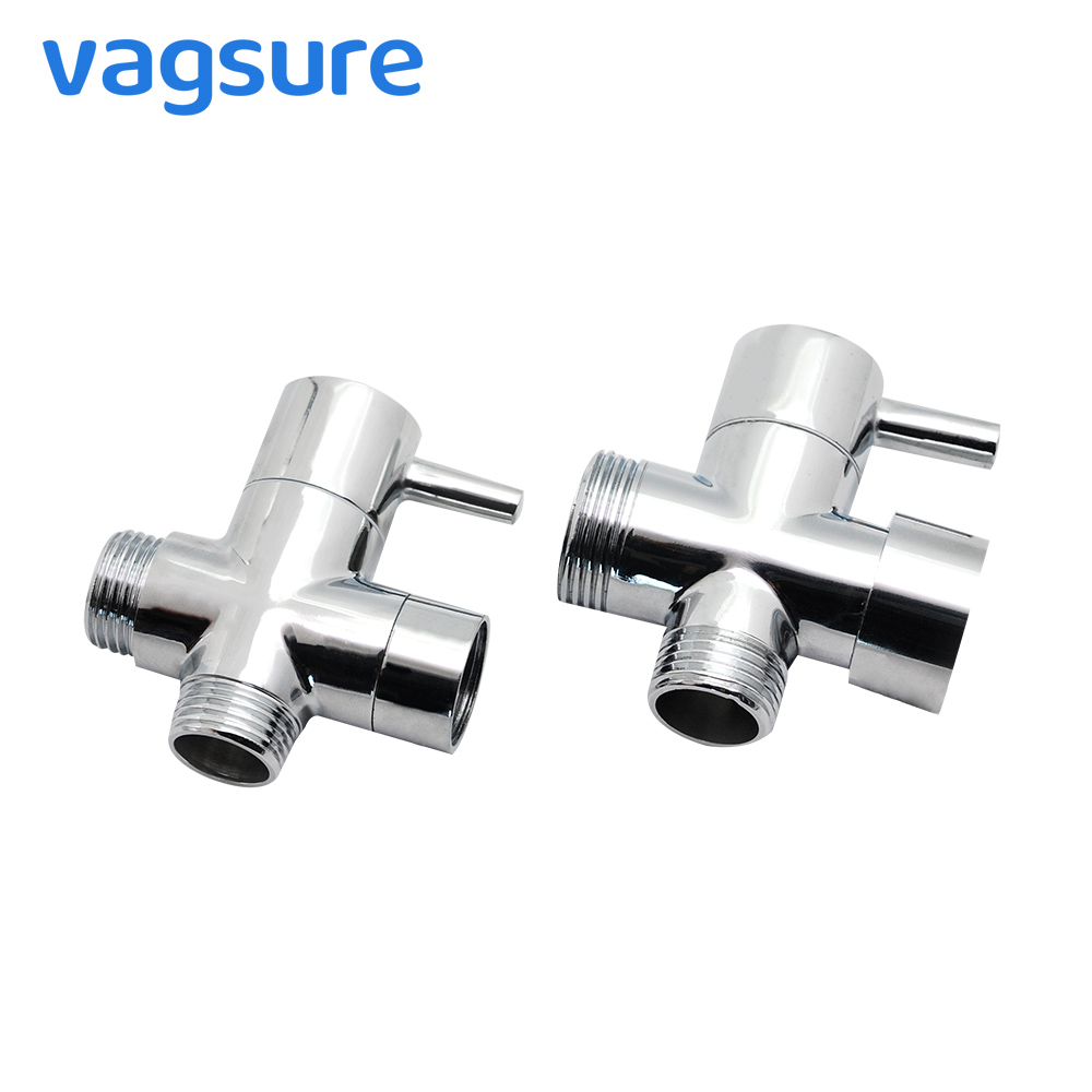 3 weg Durcheinander Chrom Wasserhahn Bidet Dusche Umsteller Dusche Kopf Arm Umsteller T Stecker 2 Funktionen Wasserhahn Ventil für Dusche Rührgerät