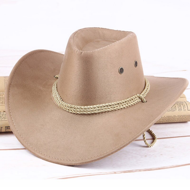 Western Cowboy Hütte Männer Reiten Kappe Haarschmuck Breite Krempe Brechbaren Crimpen AC889