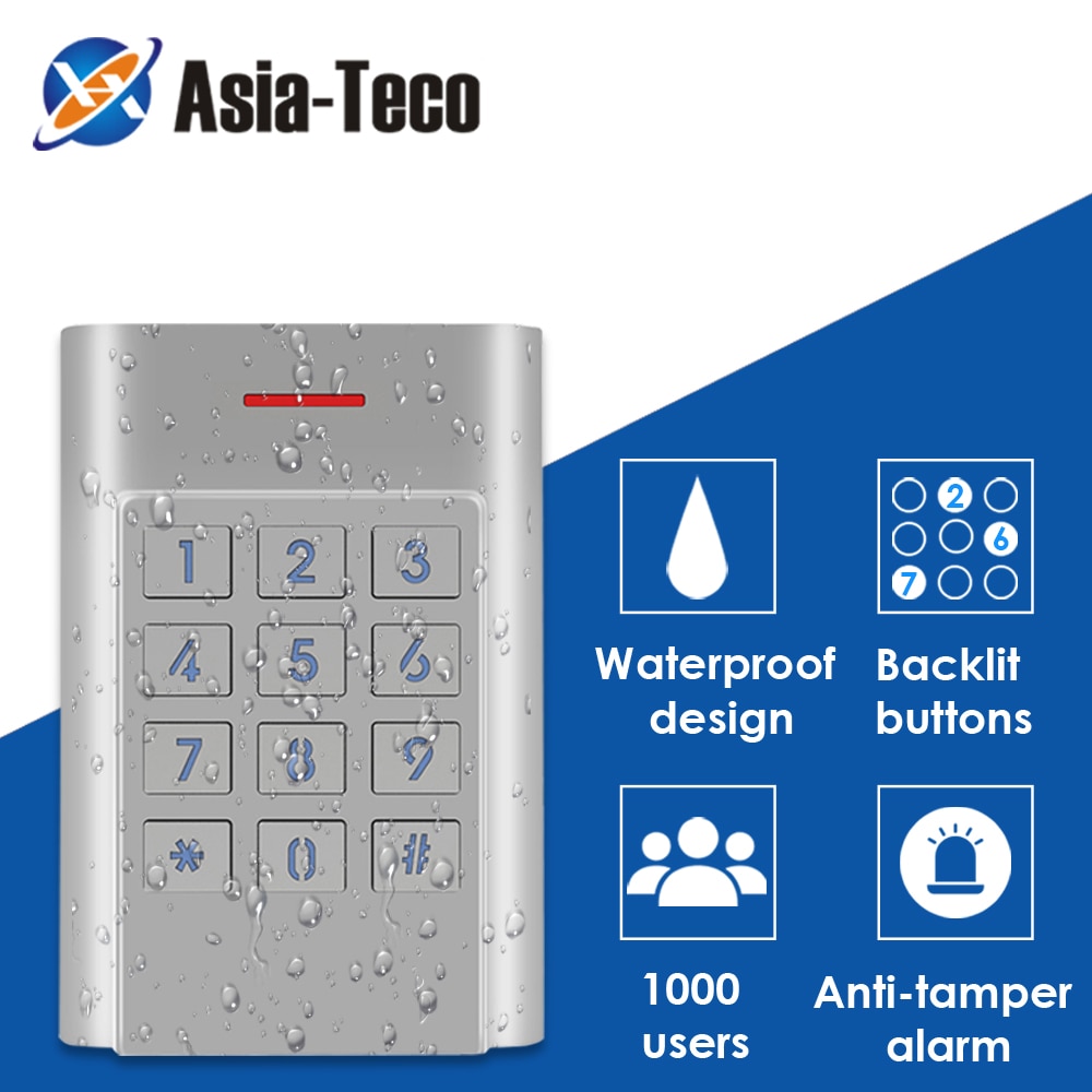 Wasserdicht allein Metall Zugriff Kontrolle Tastenfeld Zink-legierung fallen Sicherheit Eintrag Tür Leser Zugriff Kontrolle System 1000 Benutzer K5