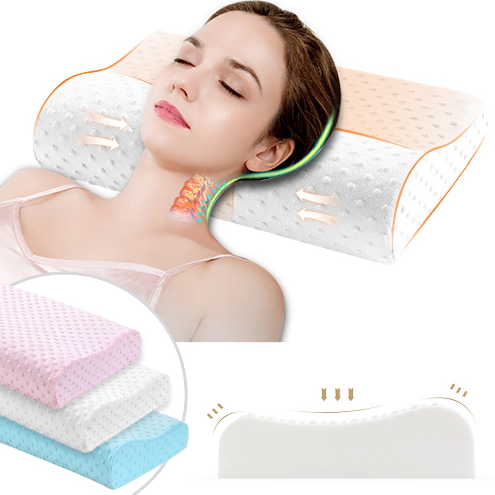40x25cm Erinnerung Schaum Kissen Orthopädische Geformt Bettwäsche Kissen Weiche Massage für Schlafen Schmerzen Linderung Zervikale Bambus kissen