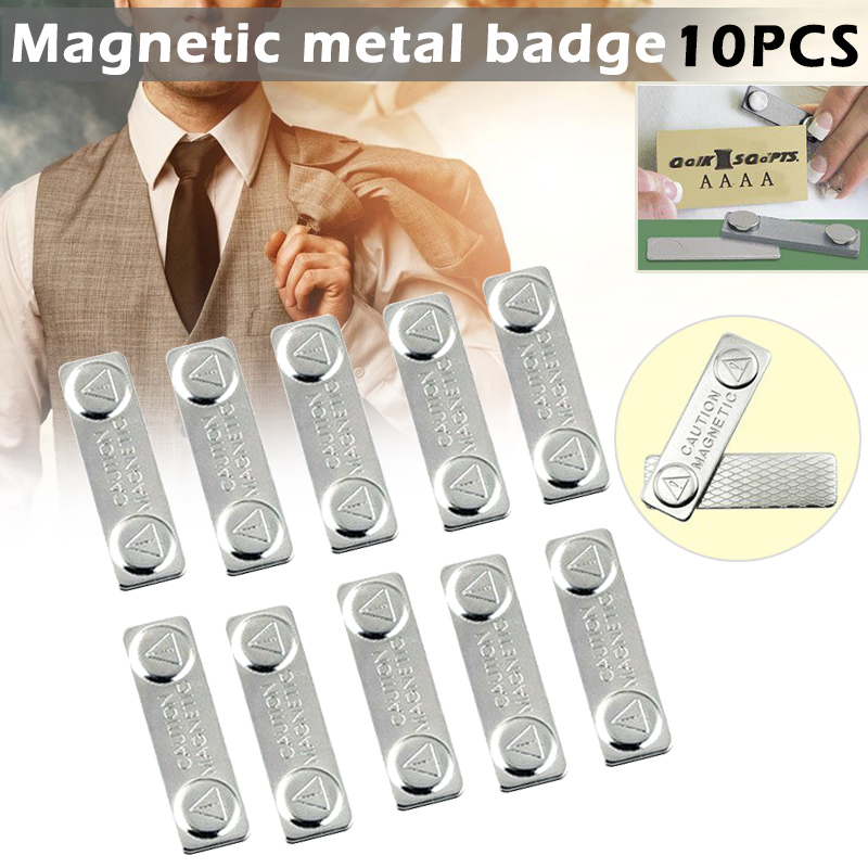 10 stücke Starke Magnetische Namensschilder Abzeichen Metall Verschluss Ich würde Karte Langlebige Befestigung Halfter Abzeichen Magnet Arbeit Nummer Karte Zubehör