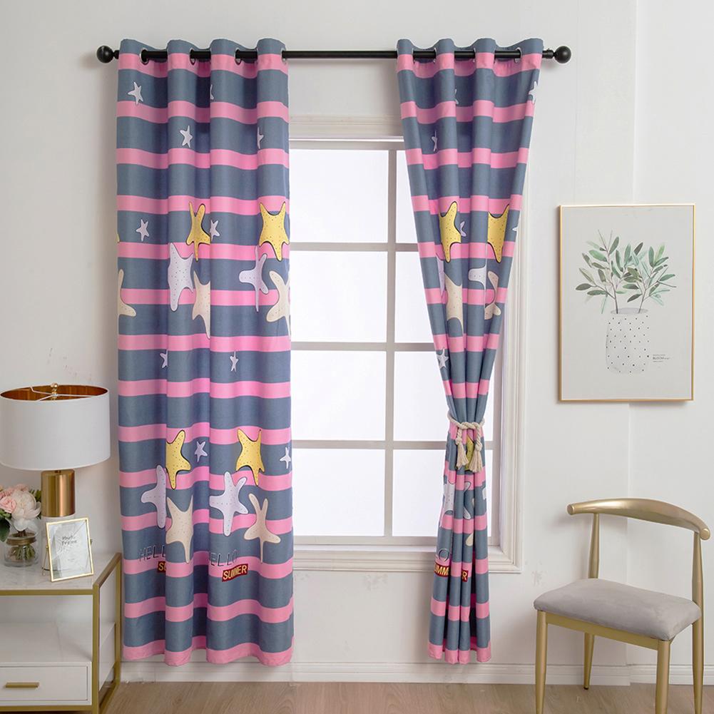 freundlicher Schlafzimmer Weiß Gedruckt Sterne Fenster Vorhänge Tüll Rosa Schlafzimmer Vorhang Dekoration Blau Sterne Seesterne schier Vorhänge Cortina