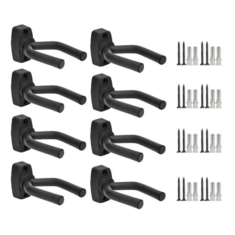 8 x Gitarre Aufhänger Haken Halfter Zauberstab Halterung Anzeige Akustische Gitarre Stehen Ukulele Bass Mandoline Banjo Zauberstab Halterungen KleiderbüGel Schwarz