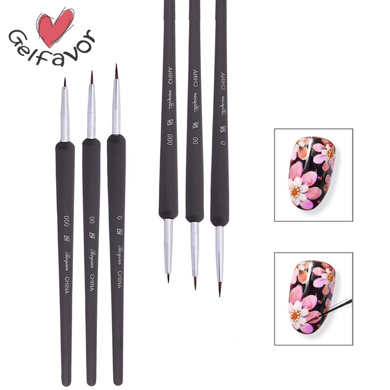 Gelfavor 3 teile/satz Nagel Punktierung Werkzeug Malerei Zeichnung Stift Arrangieren Nagel Für UV Gel Liner DIY Manikübetreffend Werkzeuge einstellen
