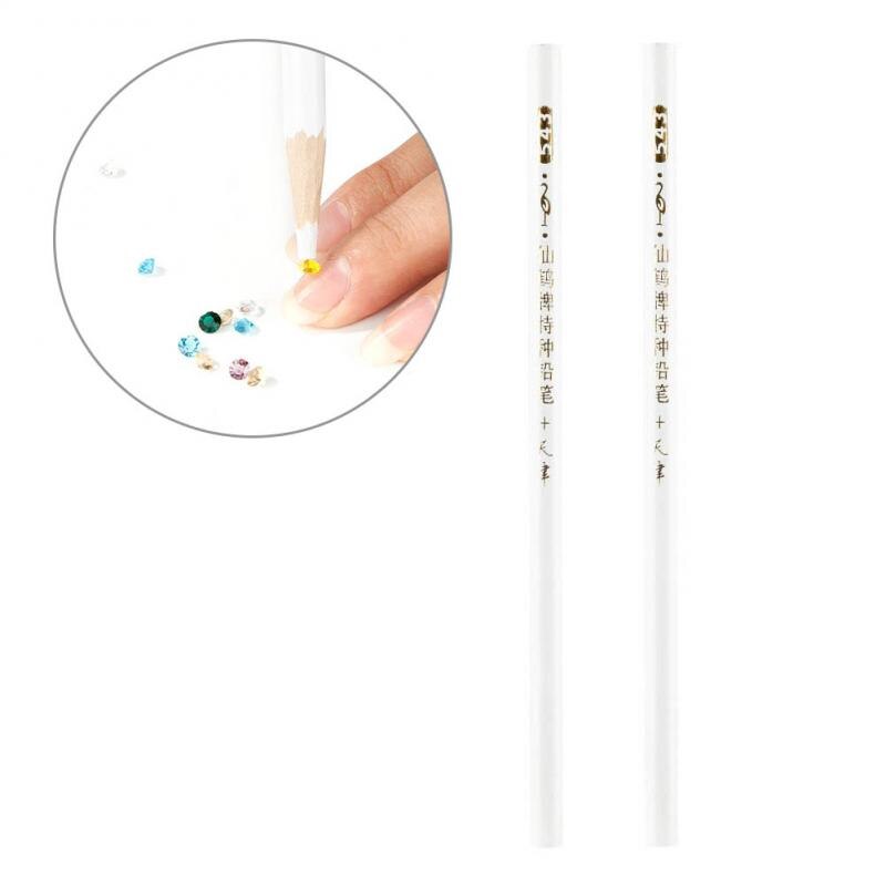 2 stücke Nagel Kunst Manikübetreffend Punktierung Bleistift Nagel Strass Perle Pflücker Wachs Bleistift Nagel Kunst Manikübetreffend Punktierung Stift Werkzeug Nagel kunst & Werkzeuge