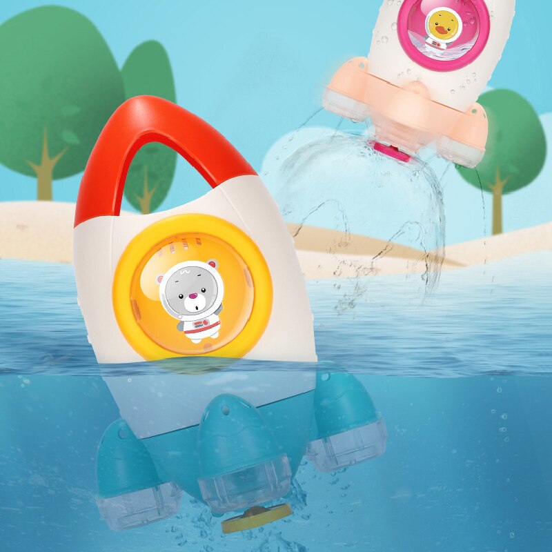 Schlecht spielzeug spielen in sommer in Schlecht Wasser Spielen Spielzeug Rakete Brunnen Wasser Spritzen Dreh Spritzen Strand Spielzeug neue jahr