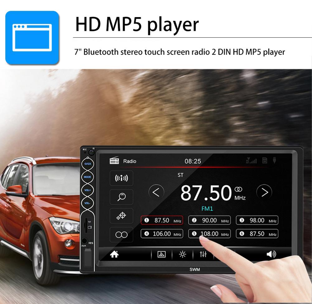 7Zoll Auto Radio MP5 Stereo berühren Bildschirm Spieler 2 Lärm Auto Radio Stereo Unterstützung Spiegel Verknüpfung Hinten Kamera Für IOS/ Android Telefon