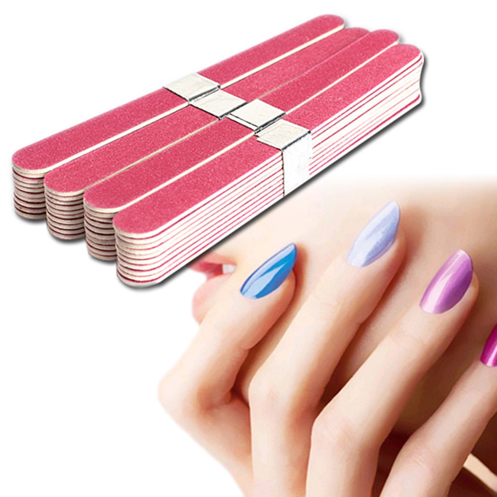 40 stücke Nagel Datei Manikübetreffend Pedikübetreffend Dateien Holz Halbmond Schleifpapier Streugut Nagel Kunst Werkzeug Doppelseitige Starke Stock