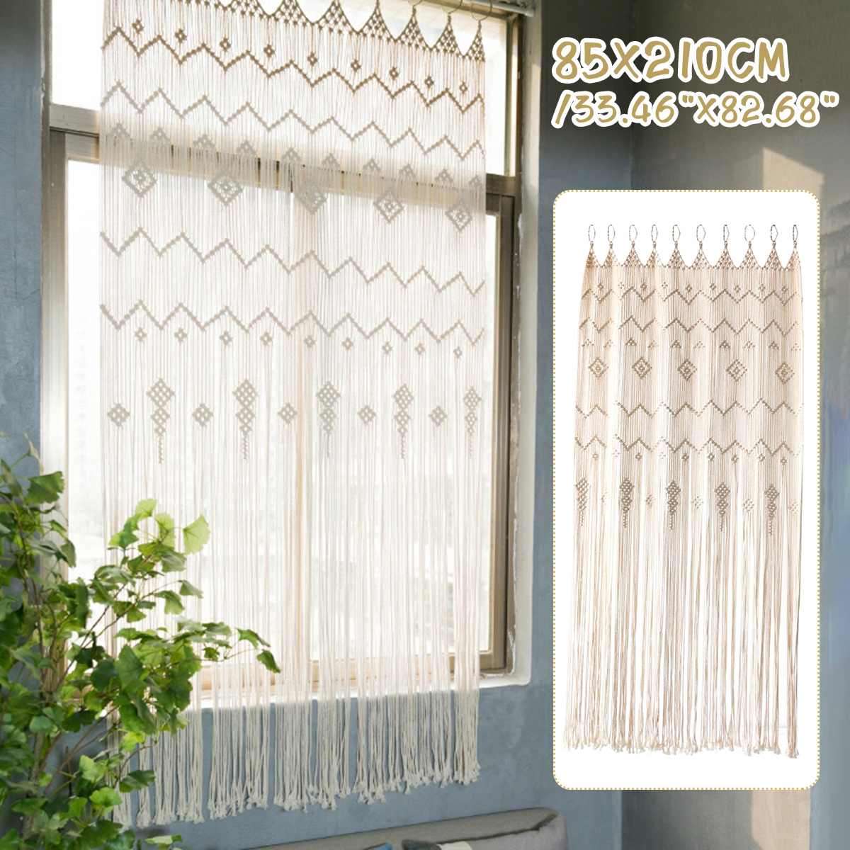 Böhmen Macrame Fenster Vorhang Zauberstab Hängen Tapisserie Zimmer Tür Hochzeit Hintergrund Teiler Tür Fenster Vorhang Hochzeit Hintergrund