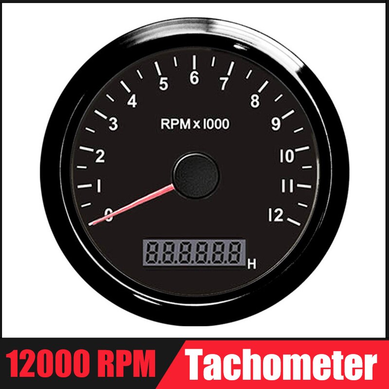 12000RPM Tachometer RPM Meter Für Motorrad Motorrad Zähler 85mm Auto Messgerät Tacho Meter