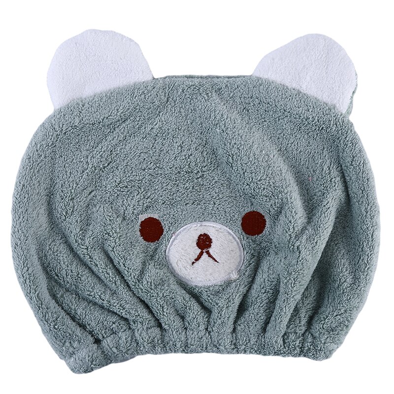 Kinder Microfiber Haar Turban schnell trocken Haar Hut gewickelt Handtuch Baden Deckel Bär trocken Haar Deckel saugfähig schnell trocken
