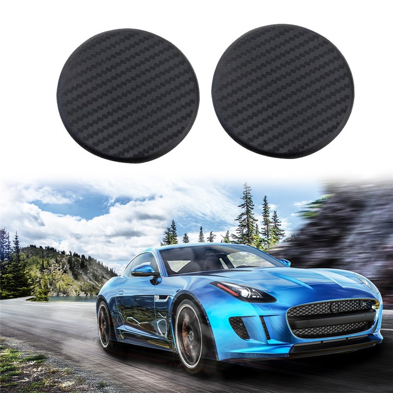 2PC Silikon 6,3x6,3 cm Auto Auto Wasser Tasse Slot nicht-Unterhose Kohlenstoff Faser matt Zubehör Auto schutzhülle Pad Auto Innen Zubehör