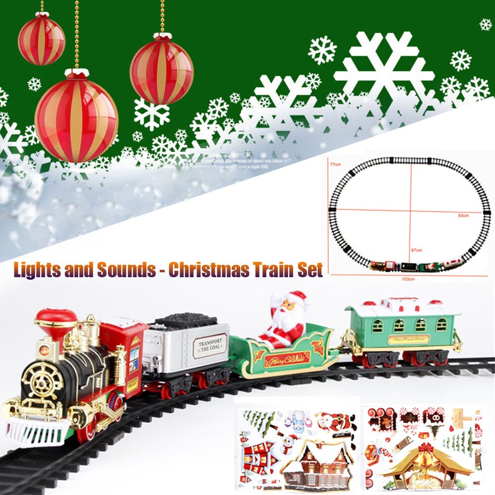 Lichter Und Klänge Weihnachten Zug einstellen Eisenbahn Spuren Spielzeug Weihnachten Zug железная дорога поезд железная дорога zug electrique
