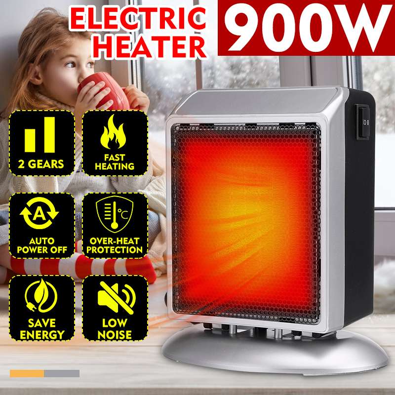 900W 2 Stufen Einstellbare Elektrische Winter Heizung Fan Mini Über-wärme Schutz Raum Wärmer Heizung Geräuscharm & keine Strahlung