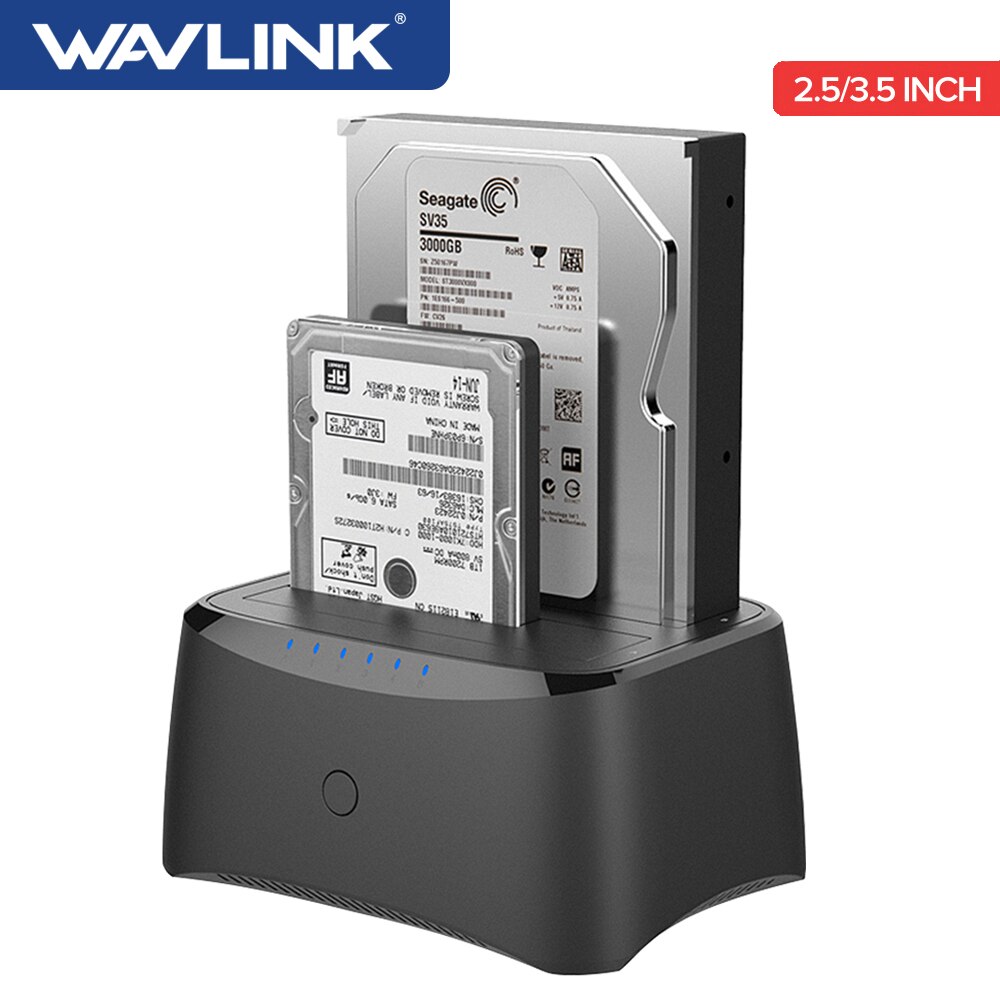 Wavlink SATA HDD Docking Bahnhof USB 3,0 Festplatte Gehäbenutzen für 2.5/3,5 Zoll HDD SSD Dual Bucht SATA zu USB 3,0 fallen Kasten Docking