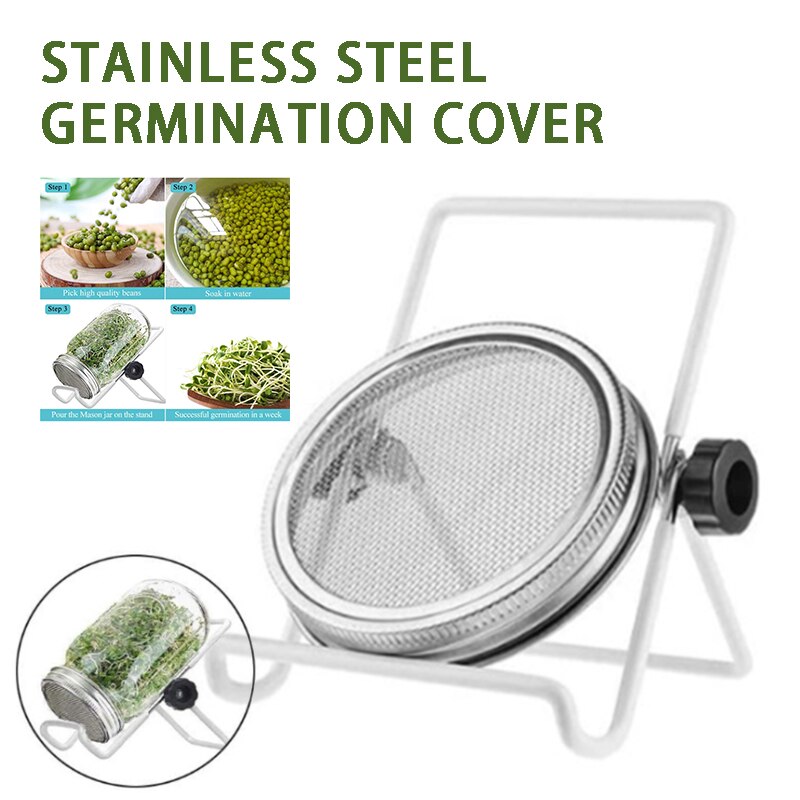86mm Organischen Samen Edelstahl Sprießen Krug Deckel Abdeckung Bausatz passen Mund Breite Gläser Flasche Deckel Halfter Steht