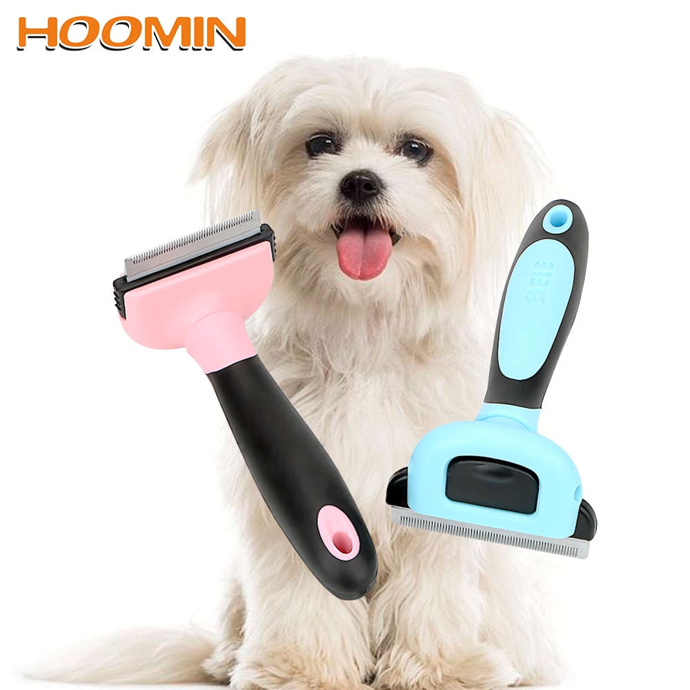 HOOMIN Haar Verschütten Trimmer Kamm für Katzen Hunde Haustier Pinsel Pflege Werkzeug Haustier Hund Katze Haar Entfernung Pinsel Kamm Abnehmbare