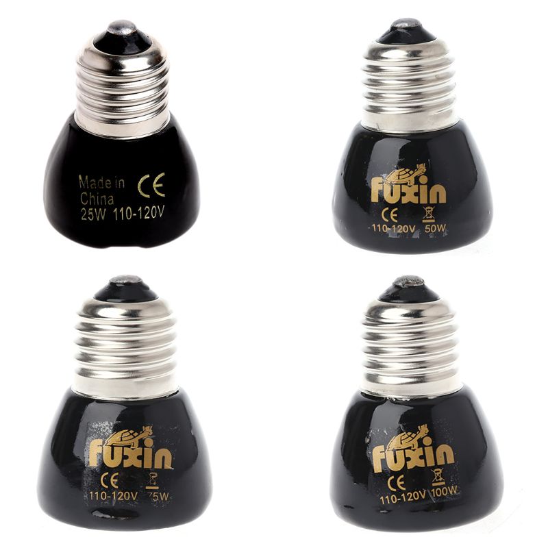 Haustier Heizung Licht 25W 50W 75W 100W Mini Infrarot Keramik Emitter Wärme Lampe Birne Schwarz Für reptil Haustier Grübler 110 - 120 V